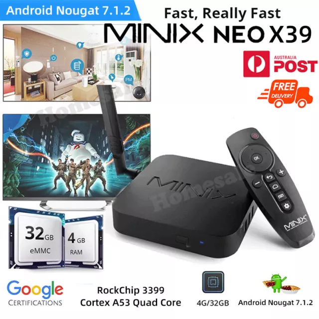 MINIX NEO X39 Android 7.1.2 TV BOX 4G 32GB Video Audio 4K Media Hub Player HDR