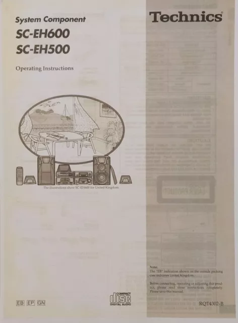 Technics SC-EH600 / SC-EH500 System - Operating Instructions - USER MANUAL