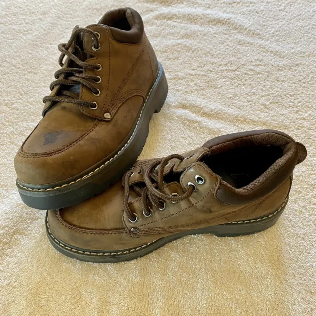 VTG WOMENS SKECHERS 2168 Chunky Boots Comfort Brown Leather Walking ...