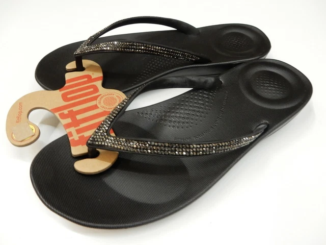 FitFlop Womens Iqushion Sparkle Black 9