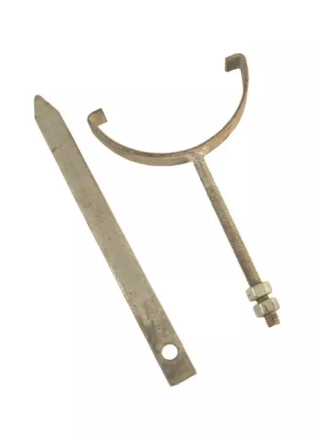 Staffe di sollevamento e caduta grondaia acciaio inox 112 mm semirotonde con picco 4,5" pollici