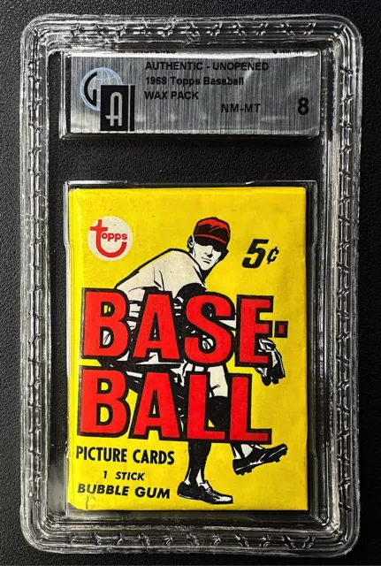 1968 Topps Baseball Cards Sealed Unopened 5 Cent Wax Pack Gai Authentic Graded 8