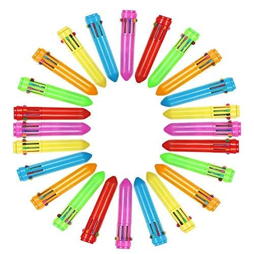 Penne Multicolore 24 pezzi Retrattile a Sfera Multicolore Penne 10-in-1Colora...