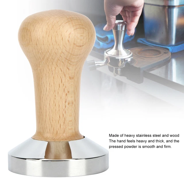 Café en polvo manipulador a mano (color madera 58 mm base plana) 58 mm café manipulador