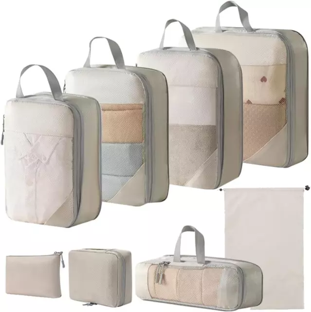 Compression Packing Cubes, Travel Packing Cubes Set of 8 Travel Packing Organise