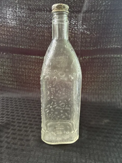 Vintage Thatcher Glass Embossed Liquor Bottle. D-126, 5041, 73 2, L3 Made In USA