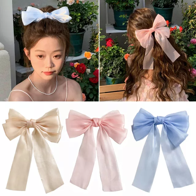 Big Bows Boutique Hair Clip Pin Alligator Clips Grosgrain Ribbon Bow Girl Mesh