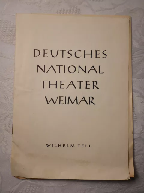 Ancien Brochure de Programme Deutsche Théâtre National Weimar Wilhelm Tell