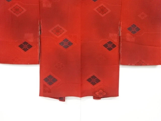 6391842: Japanese Kimono / Vintage Unused Haori / Woven Abstract Flowers