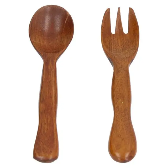 Set forchette cucchiaio da cucina in legno | server insalata riutilizzabili 2 pz