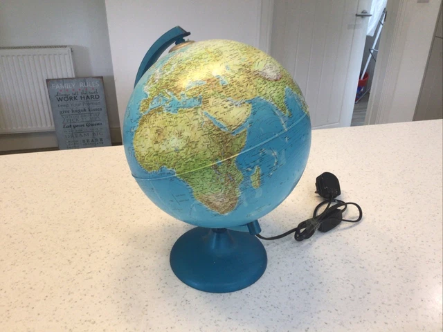 Lámpara lateral TecnodidatticSpinning World Globe escritorio educativo dormitorio luz nocturna