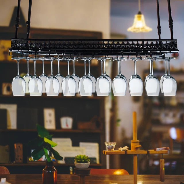 RETRO CEILINGMOUNTED WINE Glass Rack, Bar Drink Bottle Holder Storage