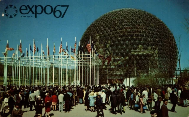 Canada Montreal Expo 67 The Pavilion Of The United States Chrome Postcard 08.68