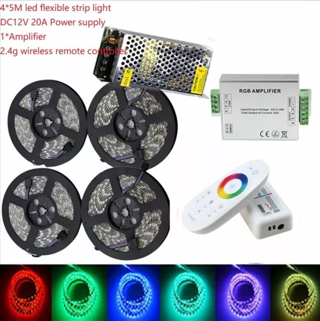 5-20m RGB RGBW 5050 SMD Waterproof LED Strip lamp light String RF Remoter power