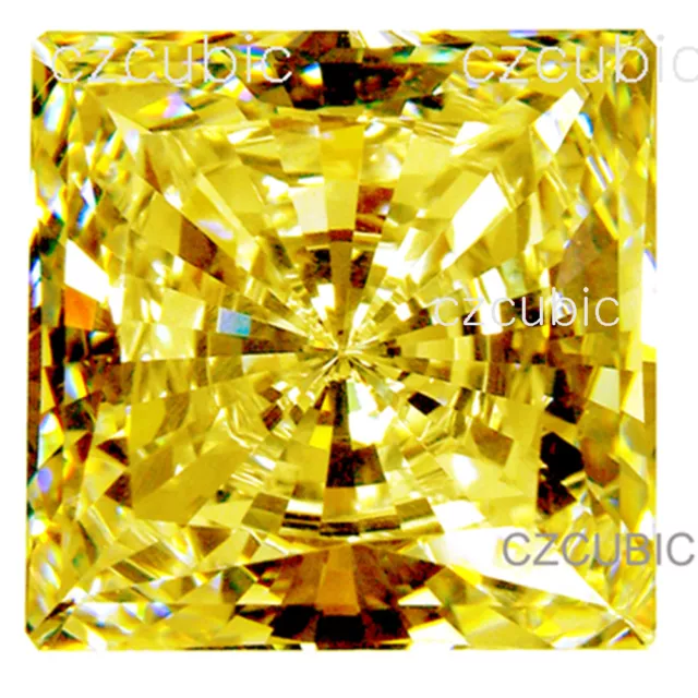 Cubic Zirconia Super Quality Loose Square Stone 7Star Yellow Color Cz Usa Shiper