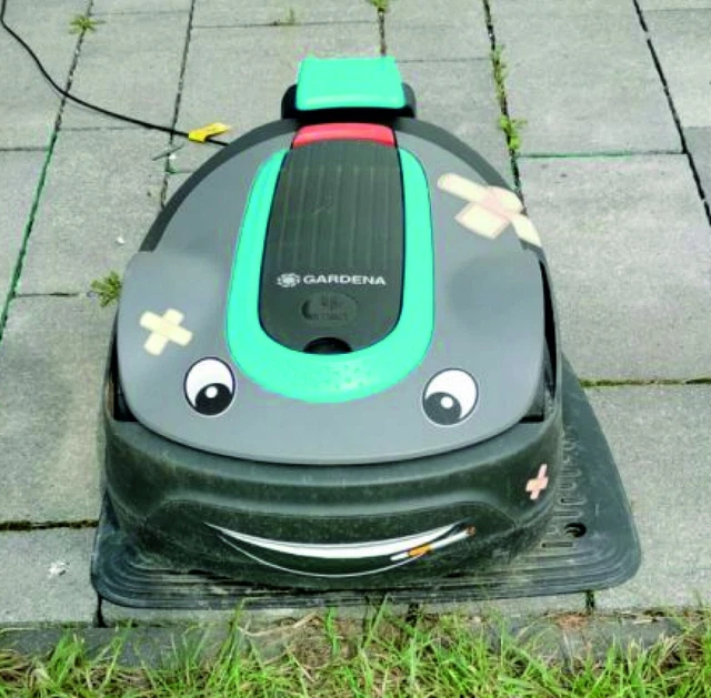 MUND AUGEN PFLASTER Aufkleber lustige Sticker für Mähroboter Roboter Saugroboter EUR 9,99