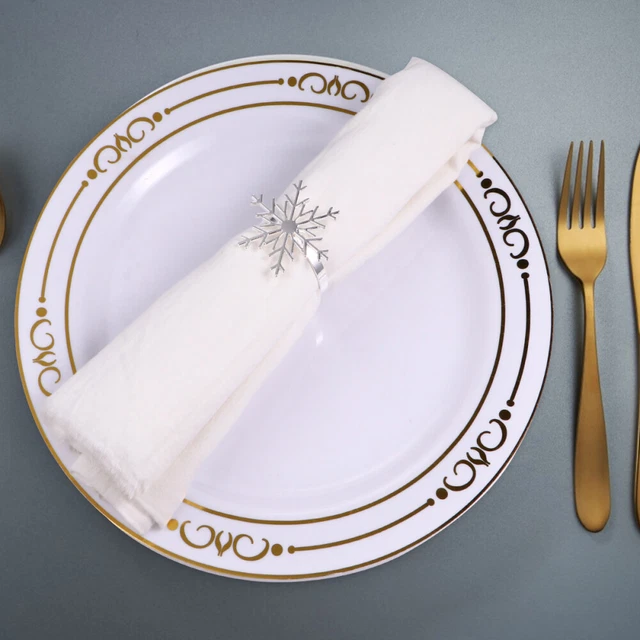 12 Pcs Napkin Adornments Circle Metal Rings Dinner Banquet Portable Dining 2