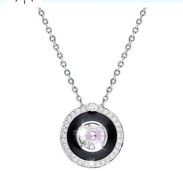 Pendentif Acrostiche 'Dare To' En Argent 925 - Émail Noir, Pierres Multicolores, 18 Pouces