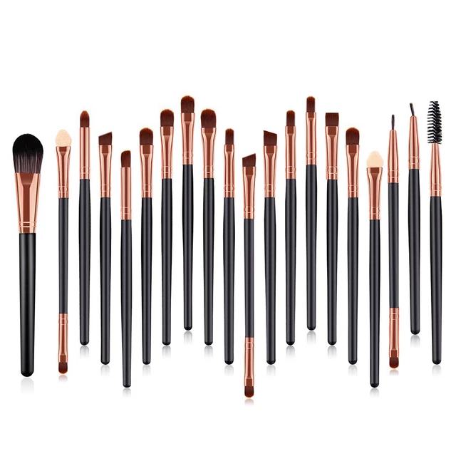 20Pcs Makeup Brushes Set Black Foundation Eyeshadow Powder Lip Blush Brush Tool
