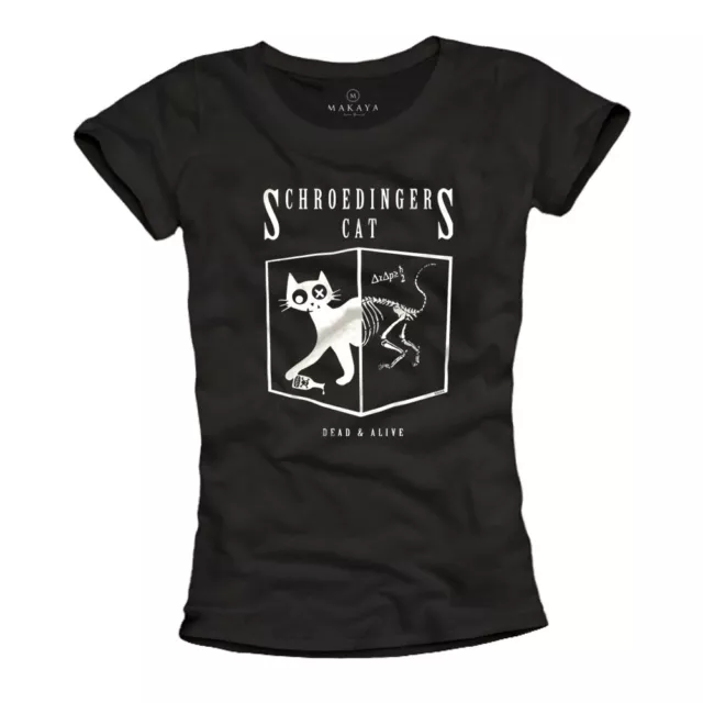 T-Shirt Damen Schrödingers Katzen Theory Chemie Physik Top Frauen Geschenke Cool