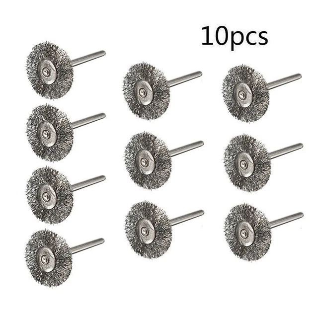 Cepillo de alambre cepillos de rueda en forma de T 22 mm para mini taladro giratorio de alta calidad