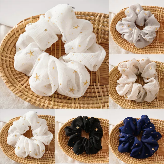 Groß Haargummis Seide Satin Elastisch Haar Ring Bänder Seil Krawatte Damen DIY