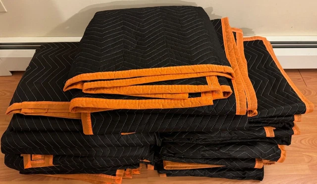14 pack, Heavy Duty Moving Blankets, 2 sizes, Shipping Furniture Pads Black