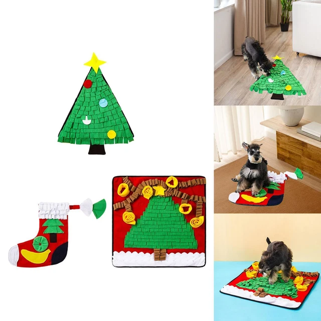 Pet Snuffle Mats Christmas Themed Dogs Sniff Mat for Boredom Puppy Cats