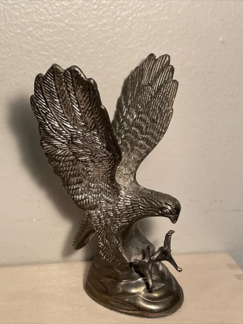 Vintage Hampshire Silver Plated American Eagle Sculpture 5” Tall Used
