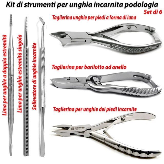 Strumenti del kit sollevatore del tronchesi per unghia del piede di Podologia