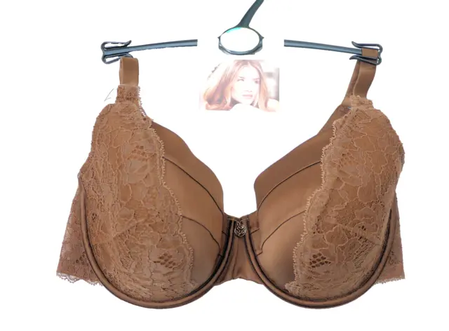 M & S Rosie Autograph Padded Full Cup Bra Silk Lace Topaz/Tobacco Marks Spencer