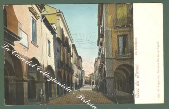Campania. CAVA DEI TIRRENI, Salerno. Via principale. Cartolina d'epoca non viag.