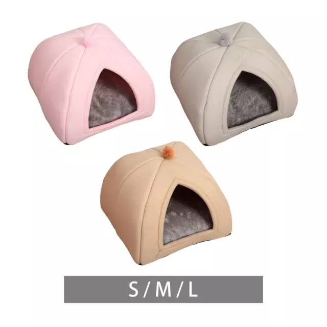 Cave Pet Bed Dog Tent Anti Slip Bottom Washable Cat Warm House for Kitty Calming