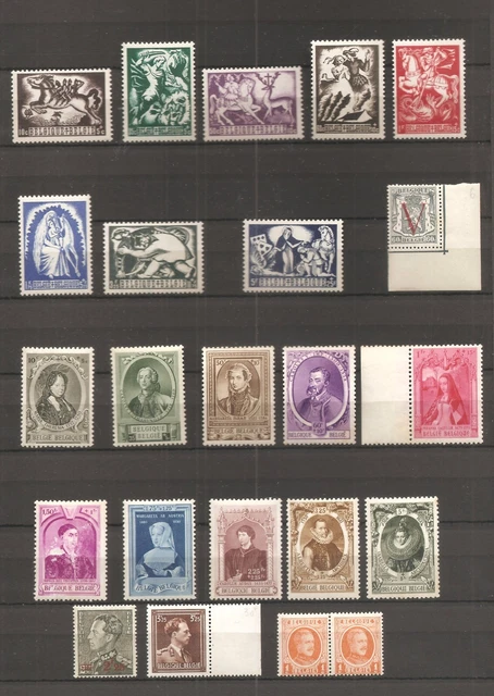 Lot de 22 Timbres - Belgique - Neufs.  Année 1941 - 1944.