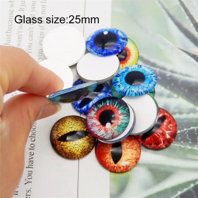 10-50pcs Bulk Dragon Evil Eye Glass Cabochon Flatback Round Dome Bead DIY 6-30mm