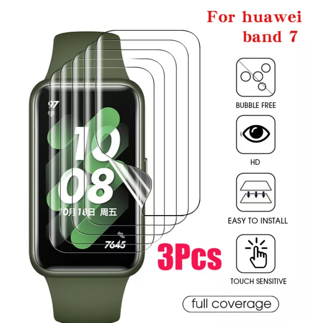 3Pcs Full Screen Protector for Huawei Watch Band 7 Soft Hydrogel Protective Film