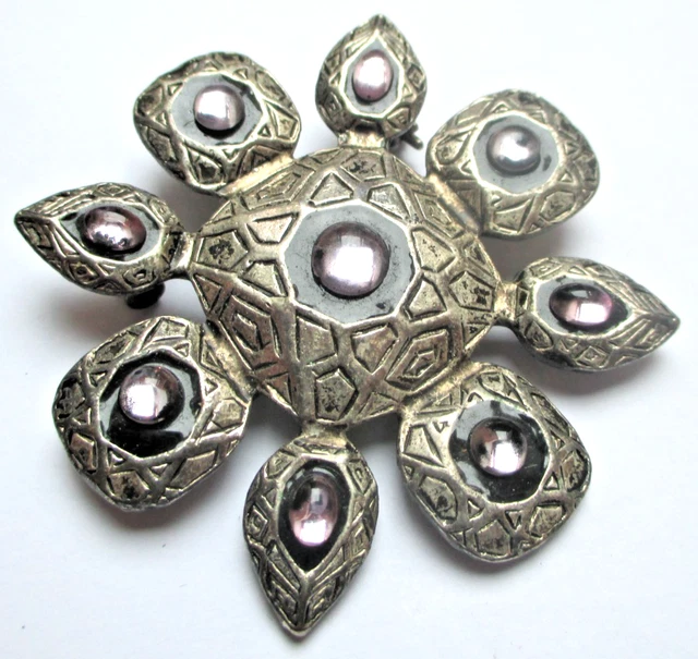 Broche Vintage Argent Filigrane - Grande Taille, élégante, Parfait état, Occasion