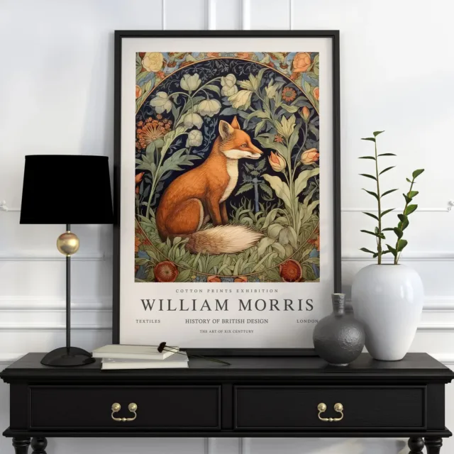 High quality poster of a William Morris Print Fox , William Morris Exhibition(9)