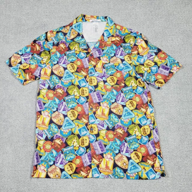 Disney Parks Rides Travel Hawaiian Shirt Mens Large Haunted Mansion Vented