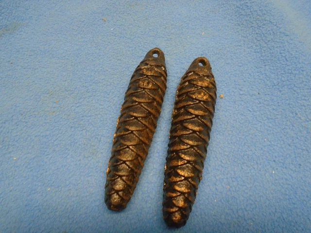 2 Cuckoo Clock Weights #275 PINE CONE 10 oz Each Length about 4.75"