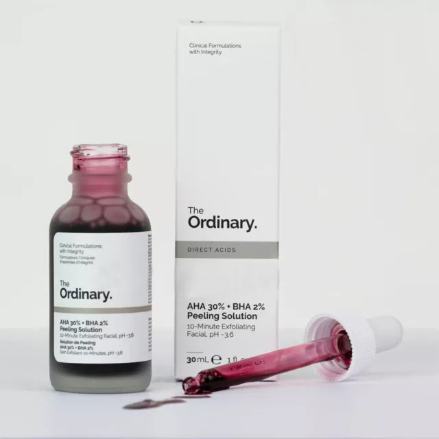 THE ORDINARY AHA 30% + BHA 2% Peeling Solution 30ml – Clears Blemishes & Pores