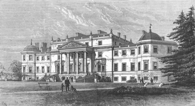 BARNET. Wrotham Park, seat of the Earl Of Strafford. Destroyed by fire, 1883