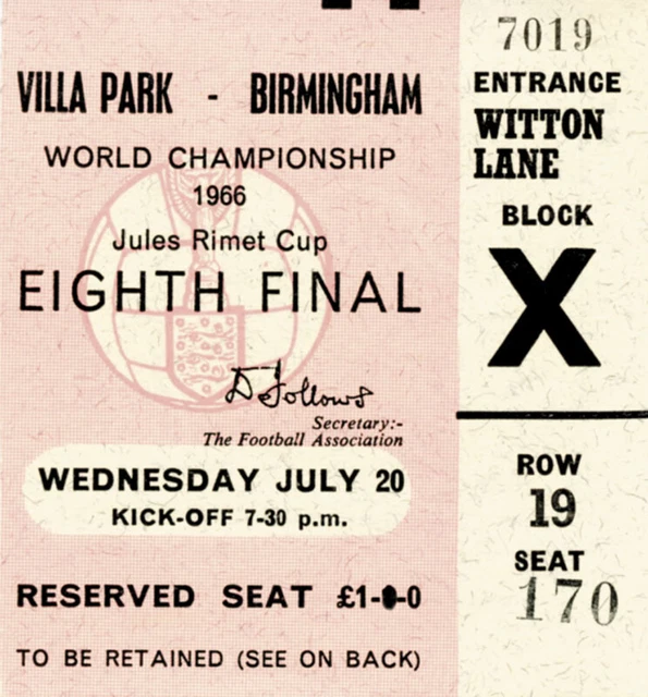 A collection of football tickets including 1966 and F.A. Cup