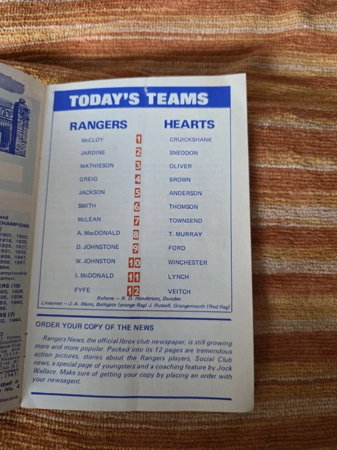 6 X RANGERS Home Programmes From Season 1971-72 L11 £7.55 - PicClick UK
