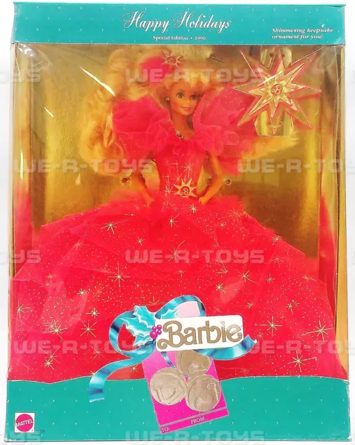 1990 Happy Holidays Special Edition Barbie Doll Mattel 4098