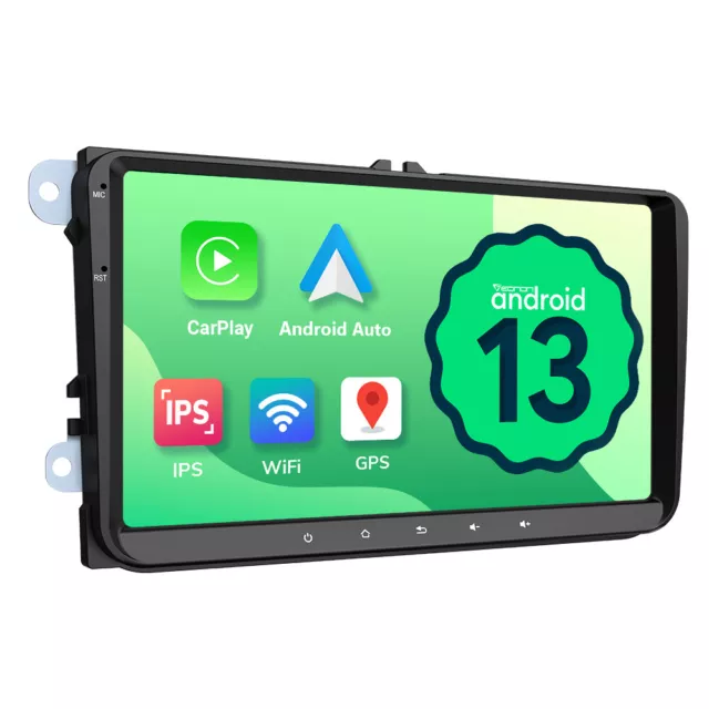 Android 13 For VW GOLF MK5 MK6 9" Apple CarPlay Car GPS Stereo Radio RDS DAB+ BT