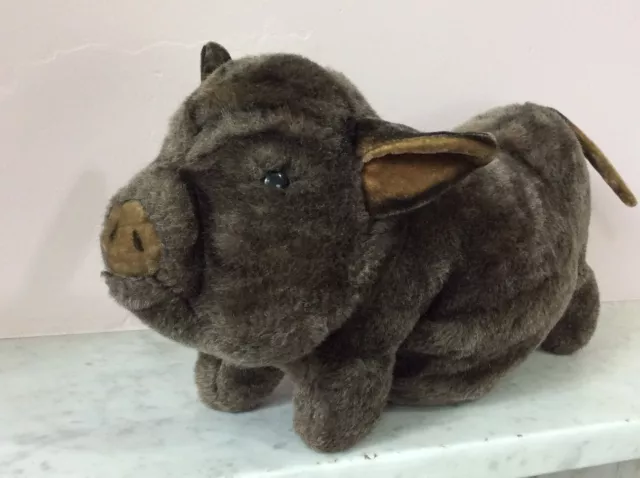 SUPER CUTE FARM Animal 15 POT BELLIED PIG Brown Plush Soft Toy