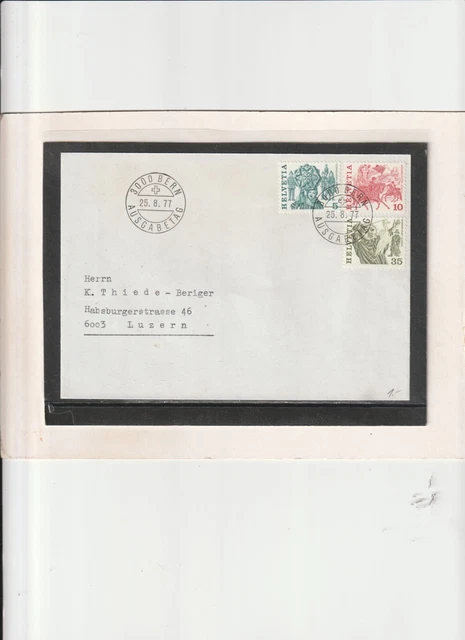 Schweiz - FDC Mi. Nr.  " 1100 + 1101 + 1103 - Bern 25.08.1977 " echt gelaufen