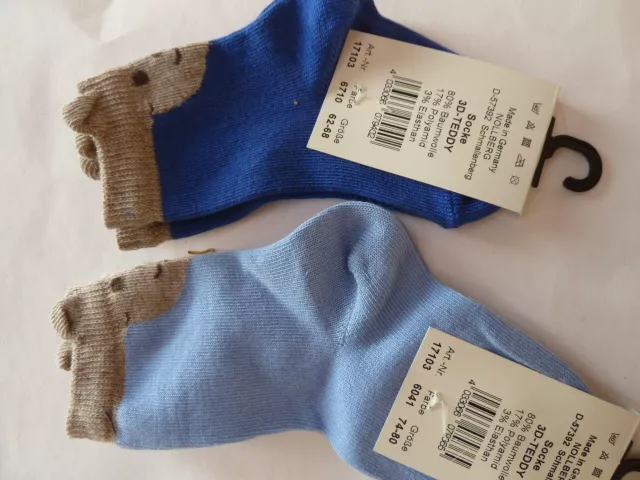 Steiff Socken / Strümpfe,uni  mit Teddykopf am Rand gr.62/68