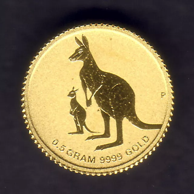 Australia. 2020 Gold Kangaroo ($2).  Perth Mint Issue.. 11.6mm, 0.5 gram.  BU